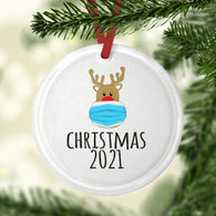 Reindeer 2021 Glass Bauble